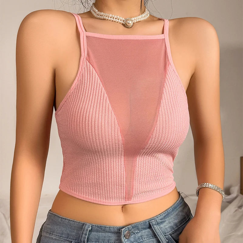 Casual Backless Ribbed Brassiere Comfortable Tanks Top Mssza