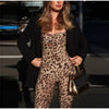 Casual Backless Slim High Waist Package Streetwear Leopard Sling Jumpsuit Mssza