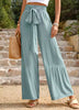 Casual Bandage Stitching High Waist Wrinkled Wide Leg Pants Mssza