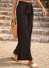 Casual Bandage Stitching High Waist Wrinkled Wide Leg Pants Mssza