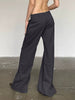 Casual Basic Solid Straight Slim Low-Waisted Wide Leg Pants Streetwear Mssza