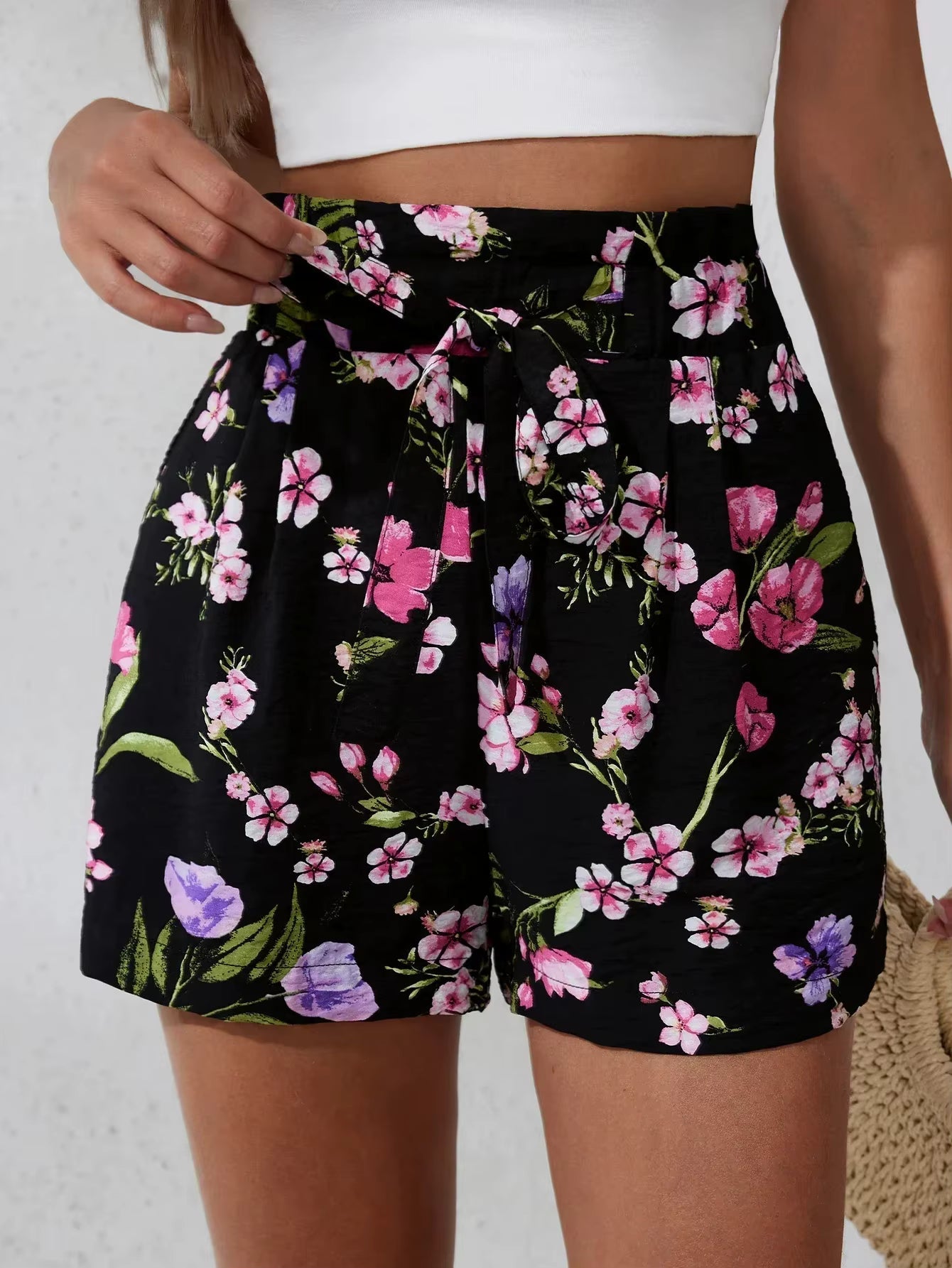 Casual Beach Pants Minimalist Style Home Printed Loose Shorts Mssza