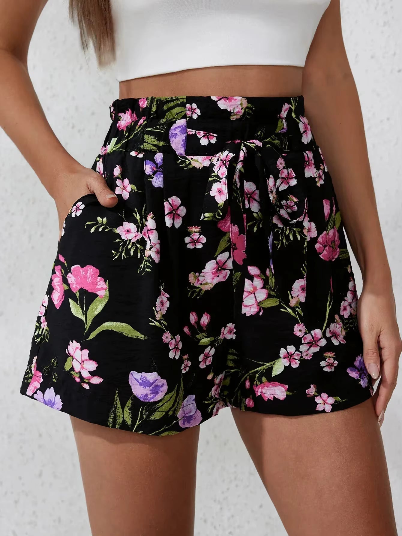 Casual Beach Pants Minimalist Style Home Printed Loose Shorts Mssza