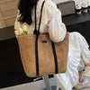 Casual Beach Vacation Shoulder Large Capacity Solid Color Woven Straw Tote Bag Mssza