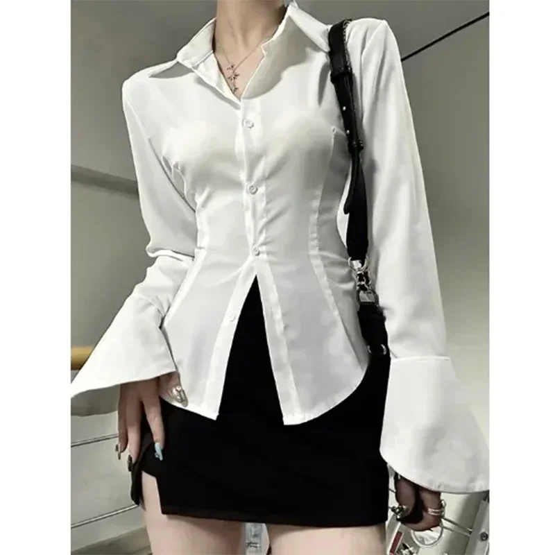Casual Bell Sleeve Long Sleeve Gothic Lolita Flared Shirt Mssza