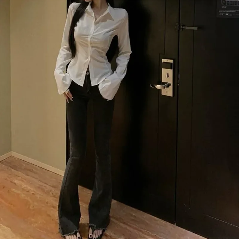 Casual Bell Sleeve Long Sleeve Gothic Lolita Flared Shirt Mssza