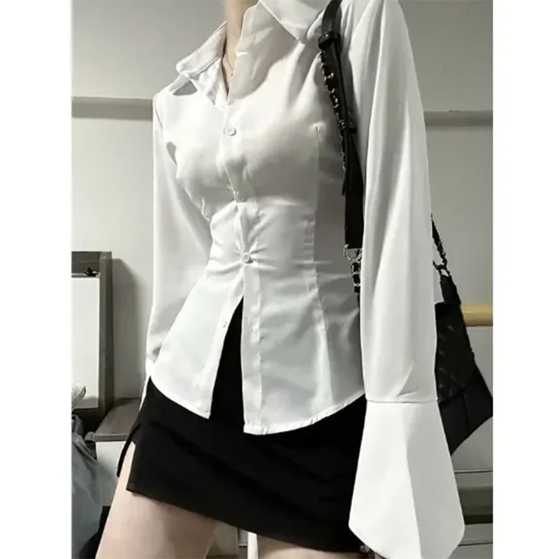 Casual Bell Sleeve Long Sleeve Gothic Lolita Flared Shirt Mssza