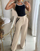 Casual Binding Tank Top And Striped Pants Two Piece Sets Mssza