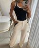 Casual Binding Tank Top And Striped Pants Two Piece Sets Mssza