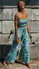 Casual Bohemian Floral Print Sleeveless Tops And Wide Leg Pants 2 Pieces Set Mssza