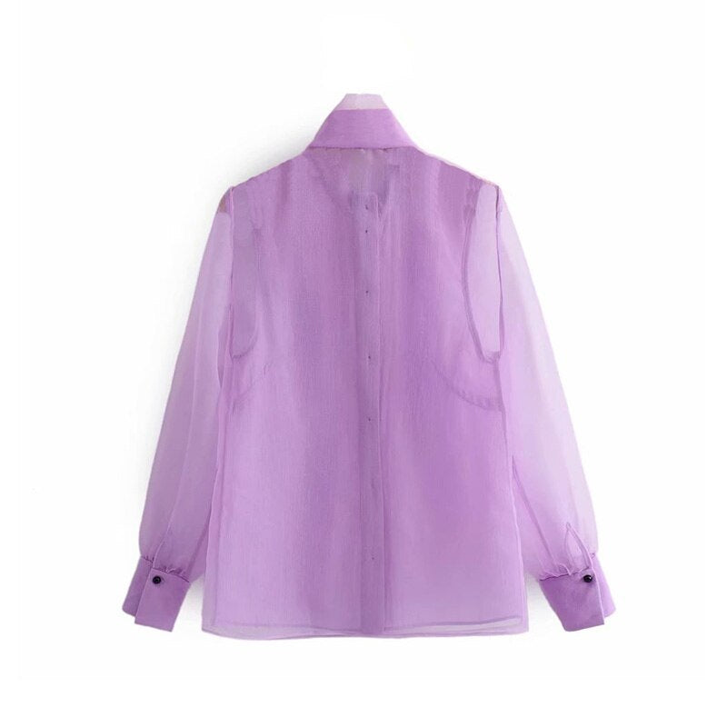 Casual Bow Street Wear Long Sleeve Shirt Mssza