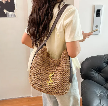 Casual Brand Design High-quality Straw Woven Vacation Tote Bag Single-Shoulder Bag Mssza