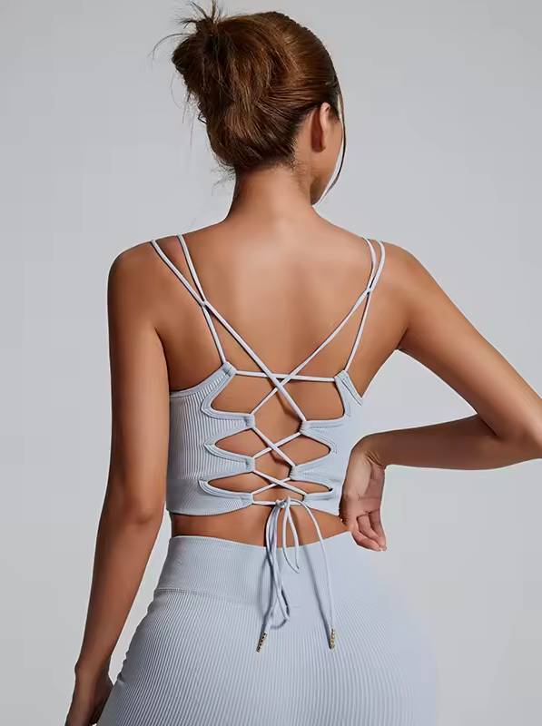 Breathable Open Back Design Padded Yoga Sports Bras Mssza