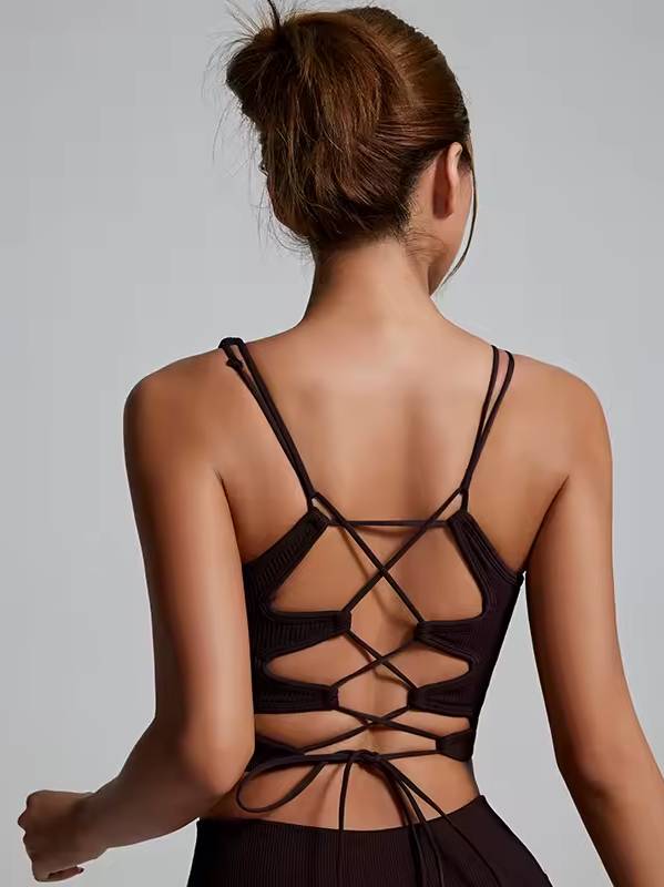 Breathable Open Back Design Padded Yoga Sports Bras Mssza