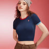Casual Breathable Sport Ribbed Short Sleeve Yoga Crop Top Mssza