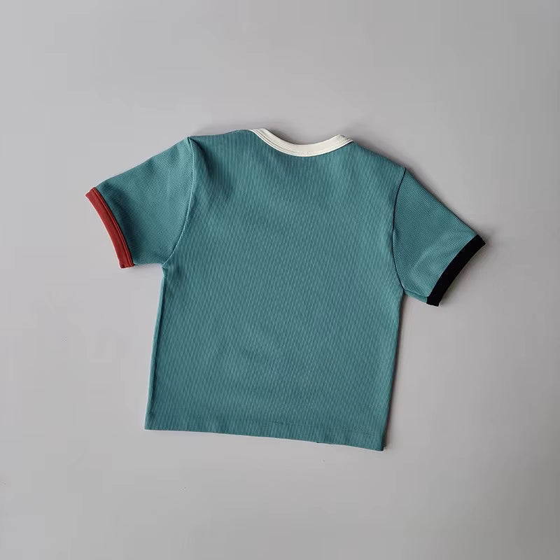 Casual Breathable Sport Ribbed Short Sleeve Yoga Crop Top Mssza