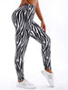 Casual Brushed High Elasticity Tight Fitting Irregular Striped Leggings Mssza