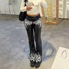 Casual Button Fly High Waist Stretch Slim PU Leather Boot Cut Flare Pants Mssza