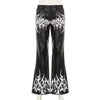 Casual Button Fly High Waist Stretch Slim PU Leather Boot Cut Flare Pants Mssza