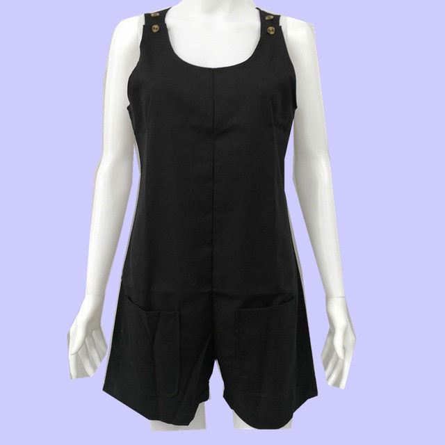 Casual Button Pocket Jumpsuit Mssza