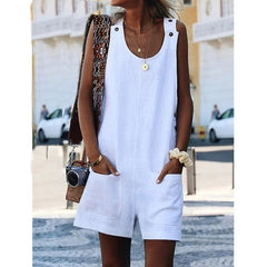 Casual Button Pocket Jumpsuit Mssza