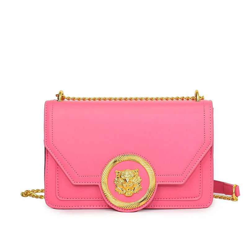 Casual Chain Shoulder Bag Trend Leather Crossbody Small Square Bag Ladies Handbag Mssza