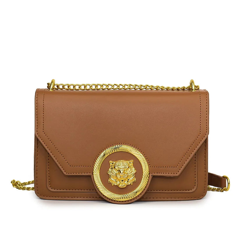 Casual Chain Shoulder Bag Trend Leather Crossbody Small Square Bag Ladies Handbag Mssza