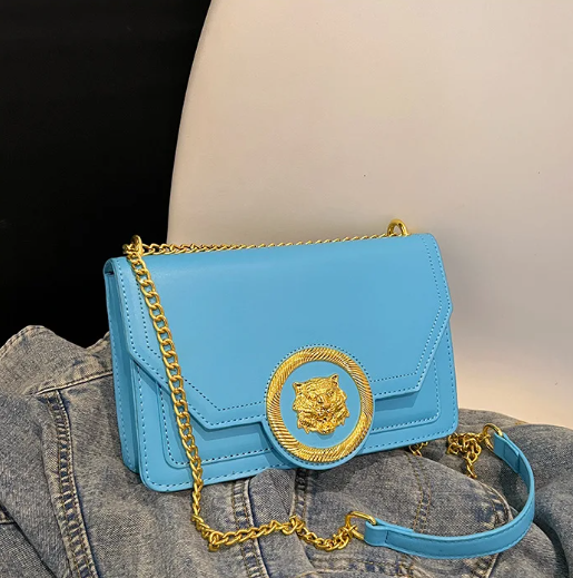 Casual Chain Shoulder Bag Trend Leather Crossbody Small Square Bag Ladies Handbag Mssza