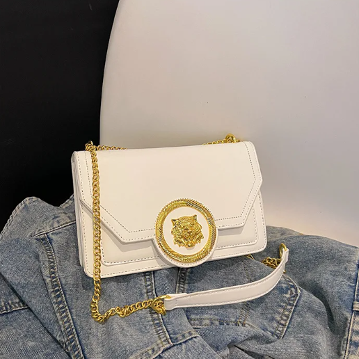 Casual Chain Shoulder Bag Trend Leather Crossbody Small Square Bag Ladies Handbag Mssza