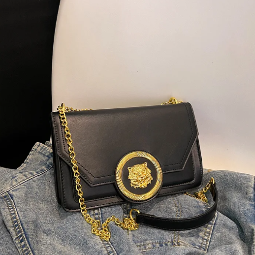 Casual Chain Shoulder Bag Trend Leather Crossbody Small Square Bag Ladies Handbag Mssza