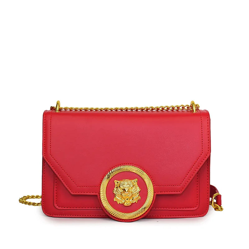 Casual Chain Shoulder Bag Trend Leather Crossbody Small Square Bag Ladies Handbag Mssza