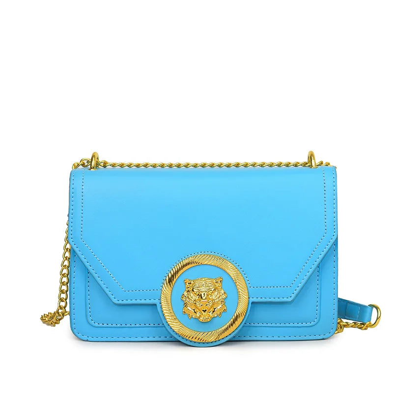 Casual Chain Shoulder Bag Trend Leather Crossbody Small Square Bag Ladies Handbag Mssza