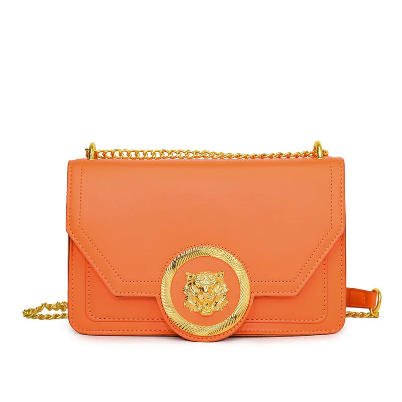 Casual Chain Shoulder Bag Trend Leather Crossbody Small Square Bag Ladies Handbag Mssza
