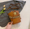 Casual Chain Shoulder Purse Minimalist Soft Leather Trendy Everyday Tote Crossbody Bucket Bag Mssza