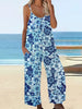 Casual Chic Bohemian Printed Plus Size Pocket Jumpsuit Rompers Mssza