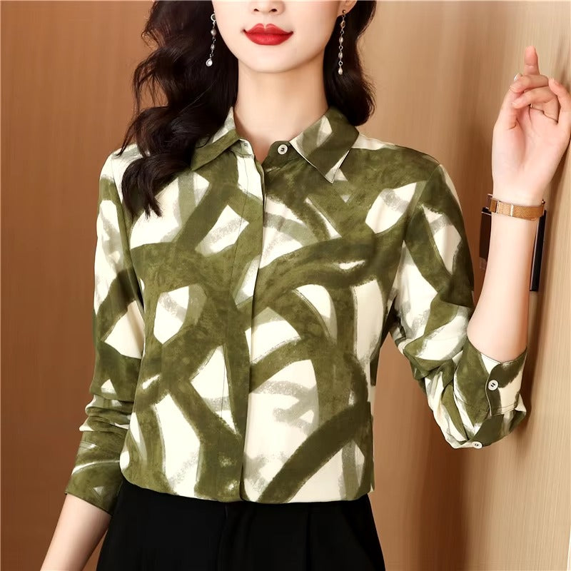 Casual Chic Single Breasted Turn-down Collar Shirt Mssza