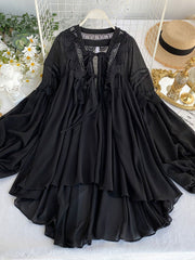 Casual Chiffon Boho V-Neck Long Sleeves Shirt Mssza