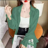 Casual Chiffon Perspective Solid Sun Shirt Long Sleeve Top Mssza