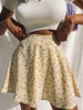 Casual Color Blocking Floral A-line Slight Stretch Mini Skirt Mssza
