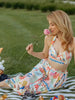 Casual Colorful Printed Patchwork Quilted Suspenders Bikini High Waist Skirt Mssza