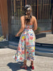 Casual Colorful Printed Patchwork Quilted Suspenders Bikini High Waist Skirt Mssza