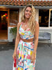 Casual Colorful Printed Patchwork Quilted Suspenders Bikini High Waist Skirt Mssza