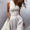 Casual Comfortable Knitted One Shoulder Elastic High Stretch Crop Tops Mssza