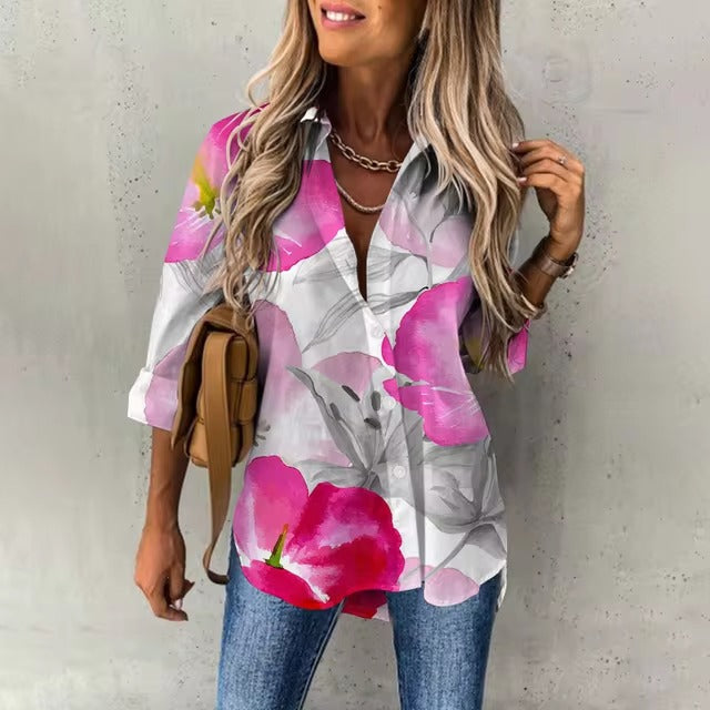 Casual Comfortable Long Sleeve Street Slight Stretch Loose Shirt Mssza