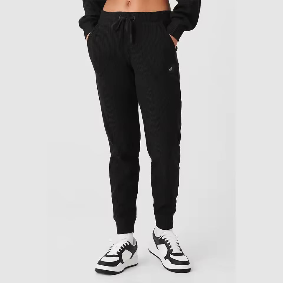Casual Comfortable Short Waist Hooded Sweatshirt And Pant Two-piece Set Mssza