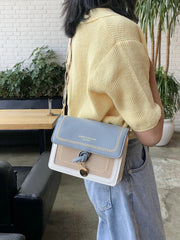 Casual Contrasting Color Small Square With Wide Shoulder Strap Versatile Crossbody Bag Mssza