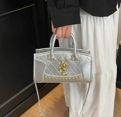 Casual Convertible Shoulder Top Handle Tote Stitched Panels Commuter Essentials Solid Quilted Crossbody Bag Mssza