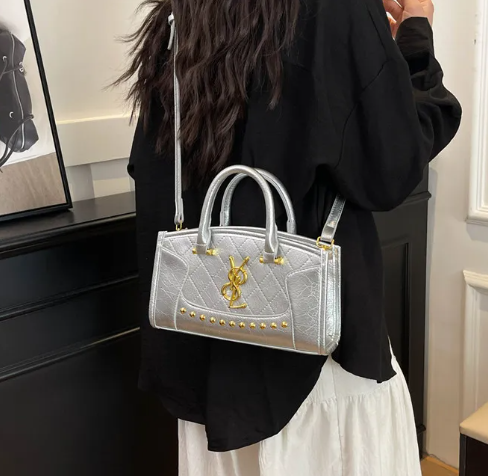 Casual Convertible Shoulder Top Handle Tote Stitched Panels Commuter Essentials Solid Quilted Crossbody Bag Mssza