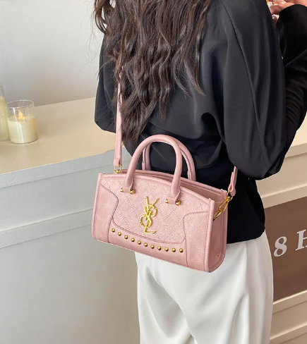 Casual Convertible Shoulder Top Handle Tote Stitched Panels Commuter Essentials Solid Quilted Crossbody Bag Mssza