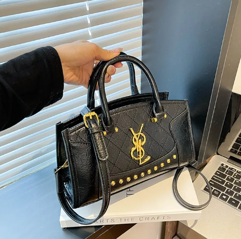 Casual Convertible Shoulder Top Handle Tote Stitched Panels Commuter Essentials Solid Quilted Crossbody Bag Mssza